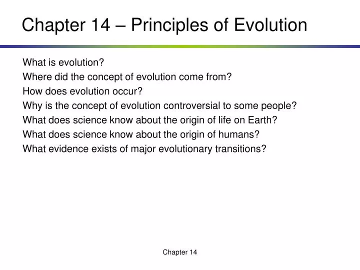 chapter 14 principles of evolution