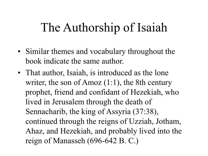 the authorship of isaiah