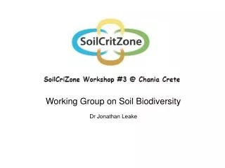 Working Group on Soil Biodiversity Dr Jonathan Leake