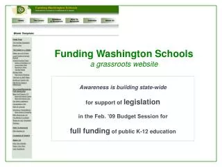 Funding Washington Schools a grassroots website