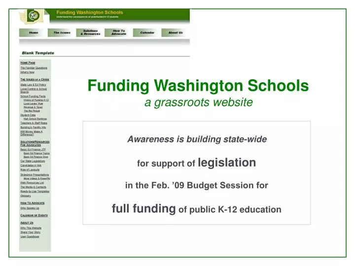 funding washington schools a grassroots website