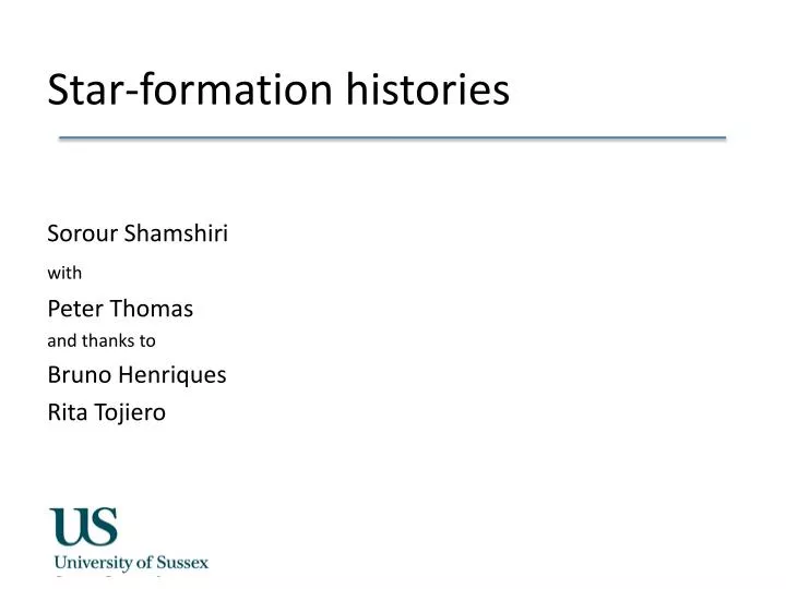 star formation histories
