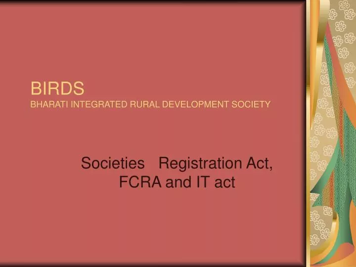 birds bharati integrated rural development society