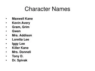 Character Names