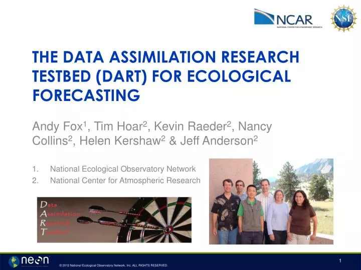 the data assimilation research testbed dart for ecological forecasting