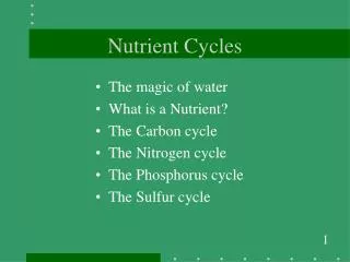 Nutrient Cycles