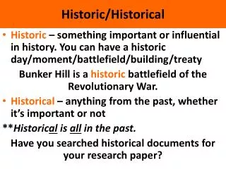 Historic/Historical