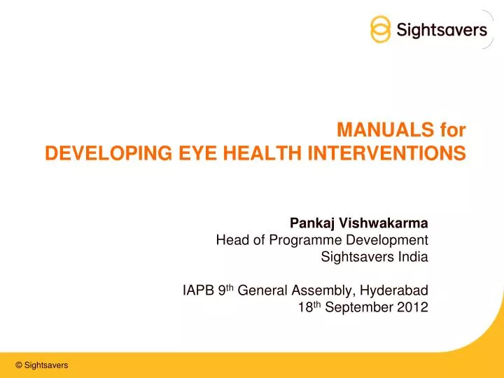 manuals for developing eye health interventions