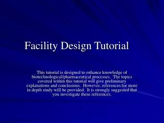 facility design tutorial