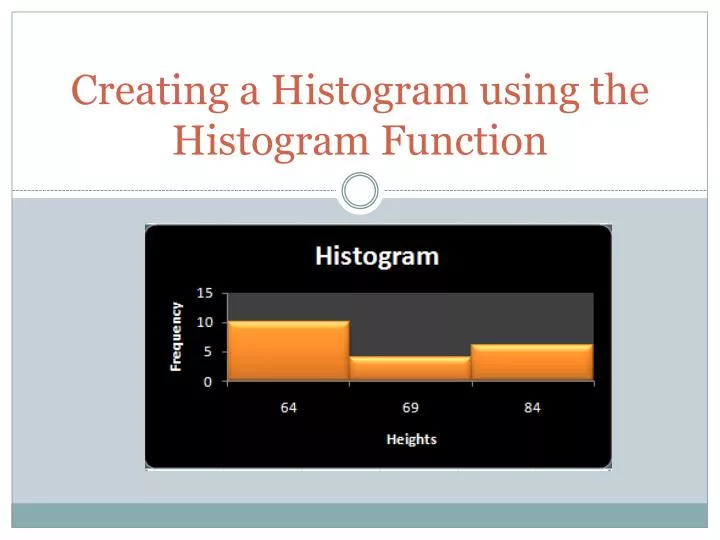 creating a histogram using the histogram function