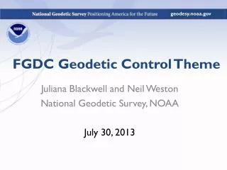 FGDC Geodetic Control Theme