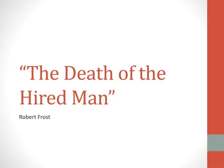 the death of the hired man