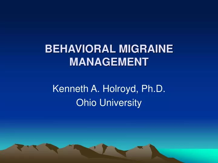 behavioral migraine management