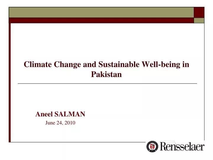 climate change and sustainable well being in pakistan