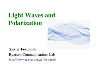 light waves and polarization