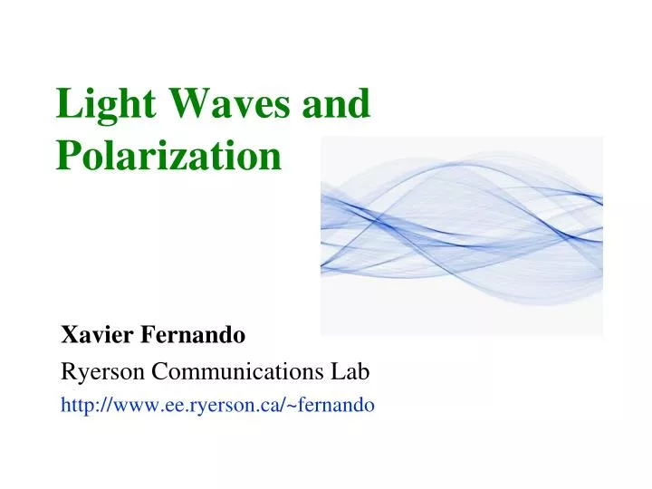 light waves and polarization