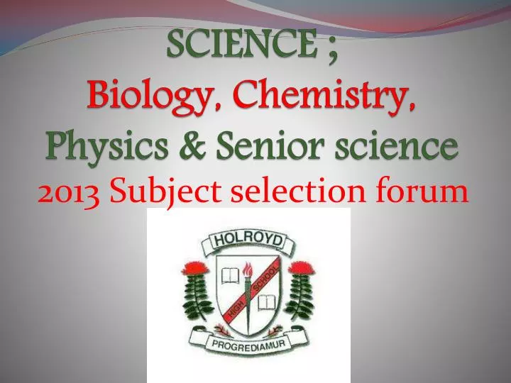 science biology chemistry physics senior science