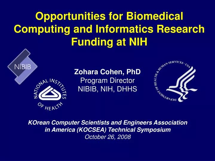 opportunities for biomedical computing and informatics research funding at nih
