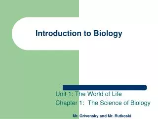 Introduction to Biology