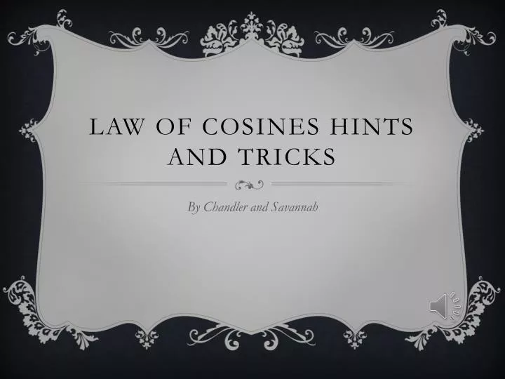 law of cosines hints and tricks