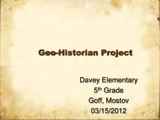 Geo-Historian Project