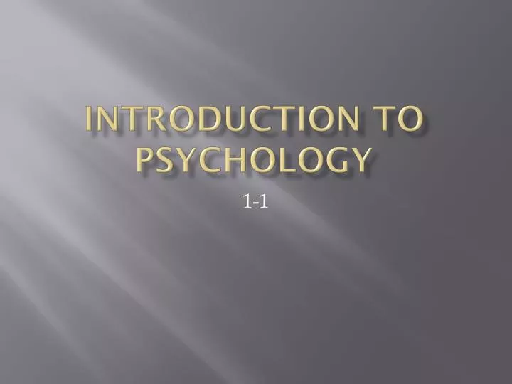 introduction to psychology