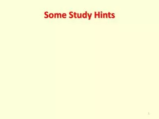 some study hints