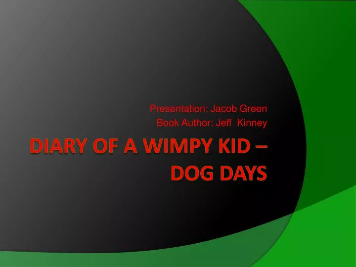 presentation jacob green book author jeff kinney