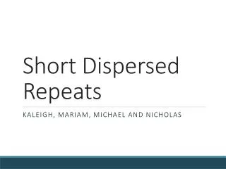 Short Dispersed Repeats