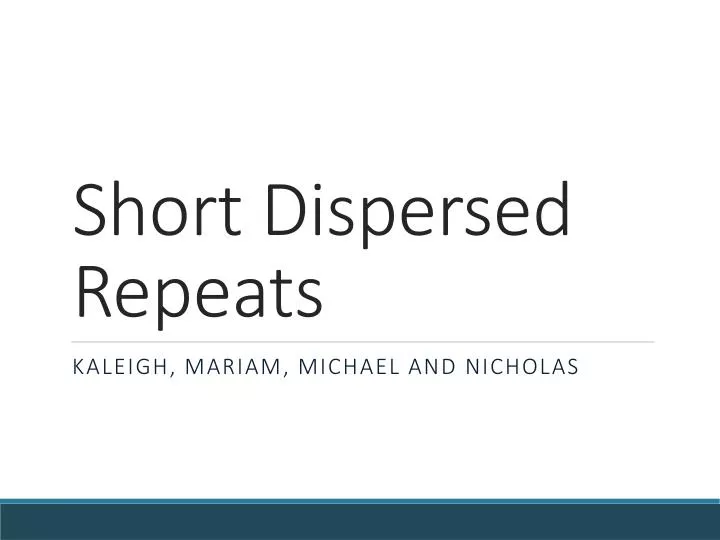short dispersed repeats