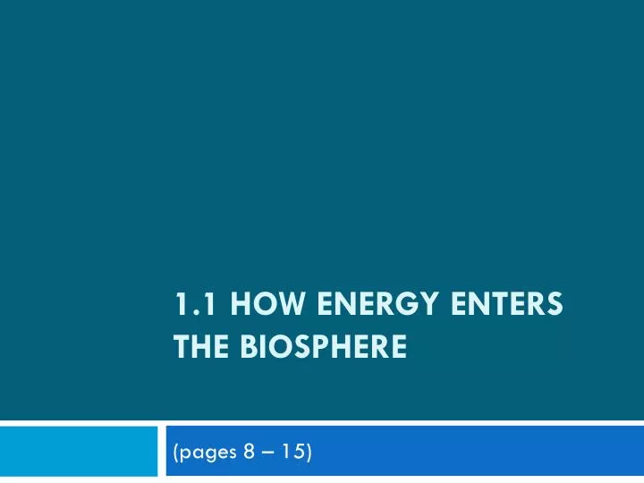 1 1 how energy enters the biosphere