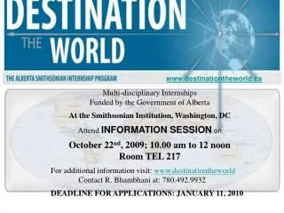 Multi-disciplinary Internships Funded by the Government of Alberta