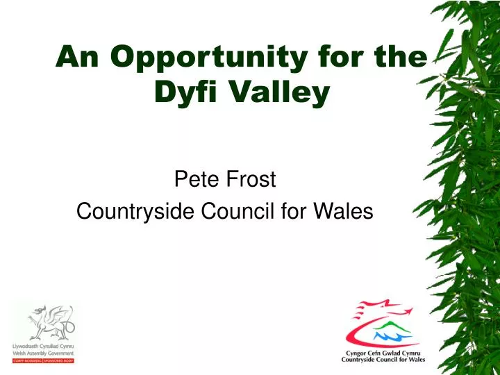 an opportunity for the dyfi valley