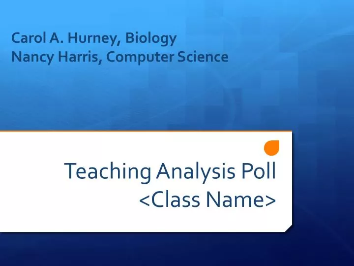 teaching analysis poll class name