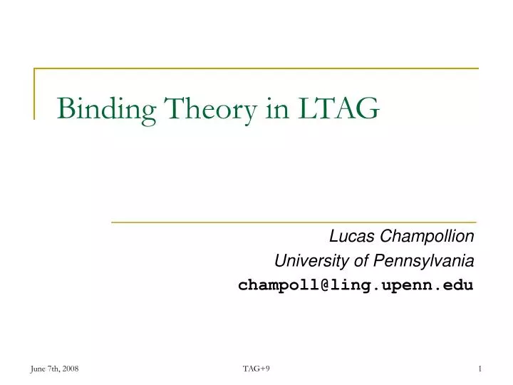 binding theory in ltag