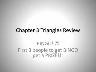 Chapter 3 Triangles Review