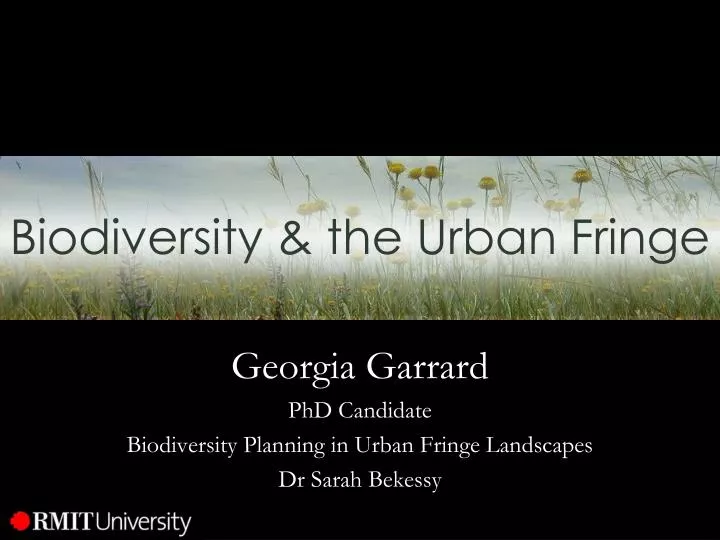 biodiversity the urban fringe
