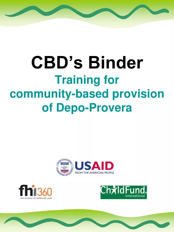 cbd s binder training for community based provision of depo provera