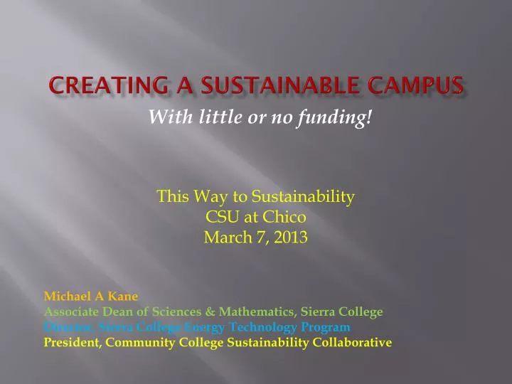 creating a sustainable campus