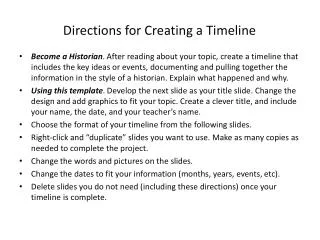 directions for creating a timeline
