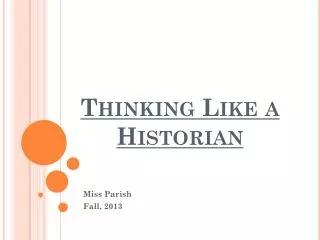 Thinking Like a Historian