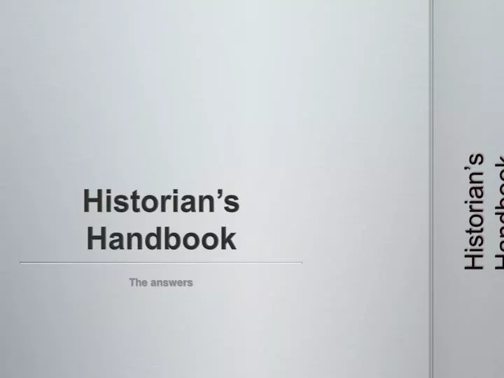 historian s handbook