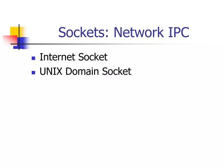 sockets network ipc