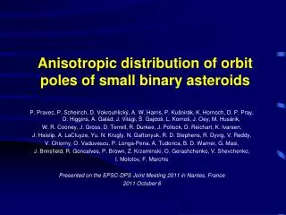 Anisotropic distribution of orbit poles of small binary asteroids