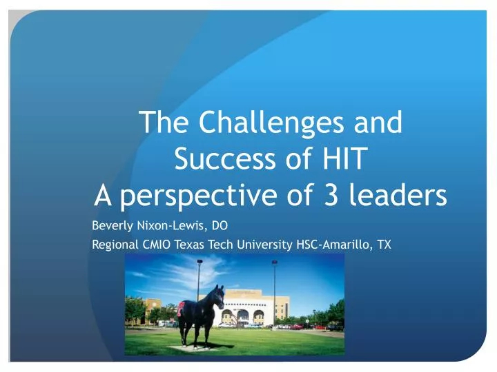 the challenges and success of hit a perspective of 3 leaders