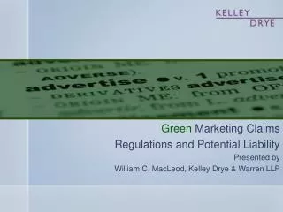Green Marketing Claims Regulations and Potential Liability Presented by