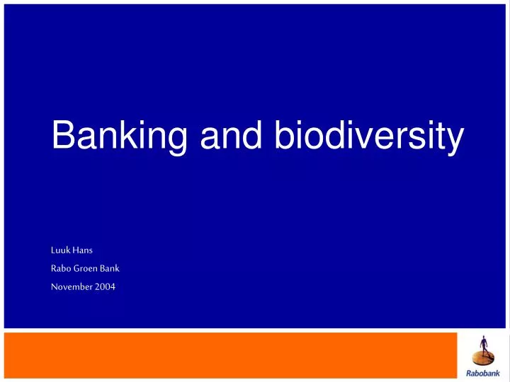 banking and biodiversity