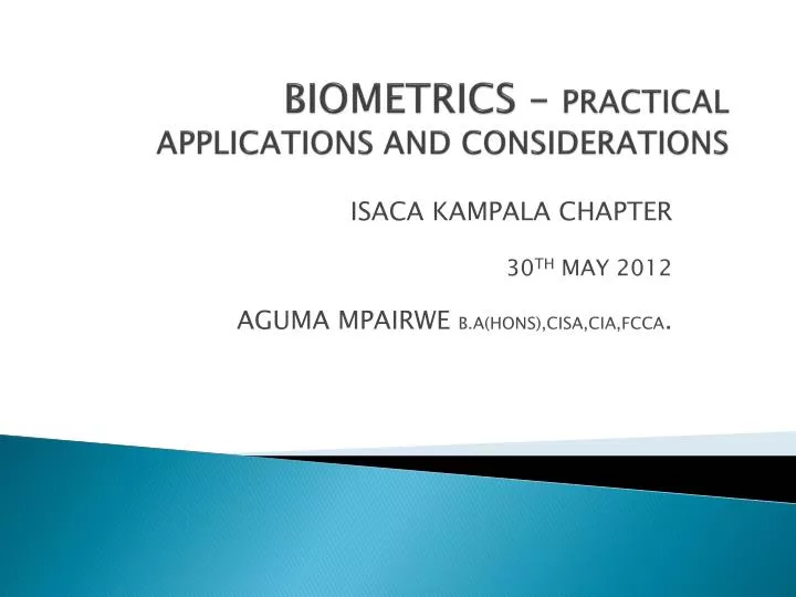 biometrics practical applications and considerations