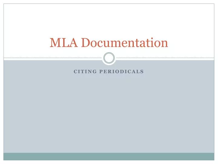 mla documentation