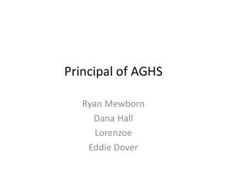 Principal of AGHS